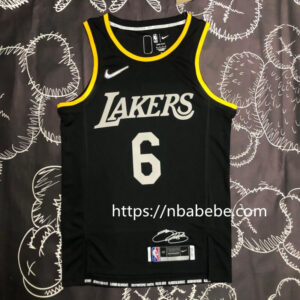 Maillot de Basket NBA Lakers 2022 James 6 Noir