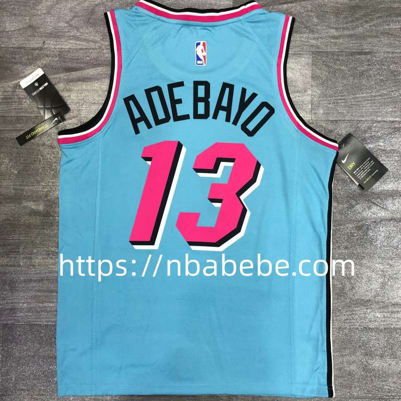 Maillot de Basket NBA Heat 2022 Adebayo 13 bleu 2