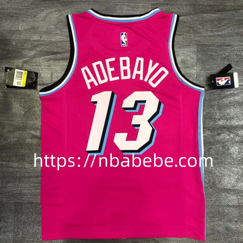 Maillot de Basket NBA Heat 2022 Adebayo 13 rose 2