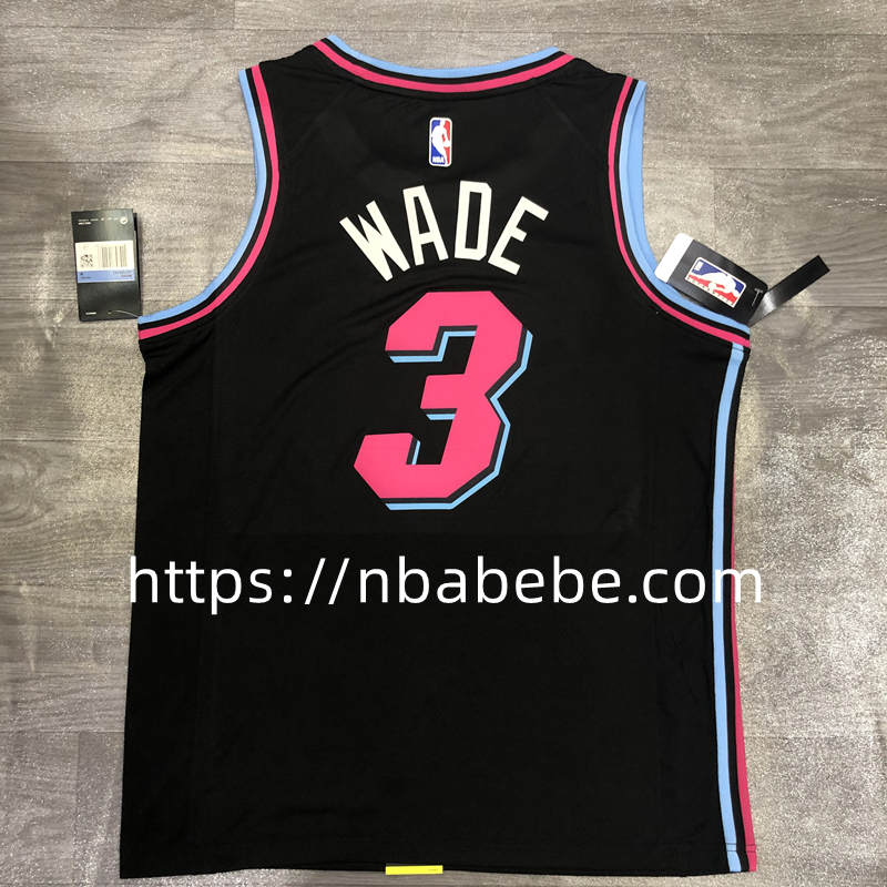 Maillot de Basket NBA Heat 2022 Wade 3 noir 2