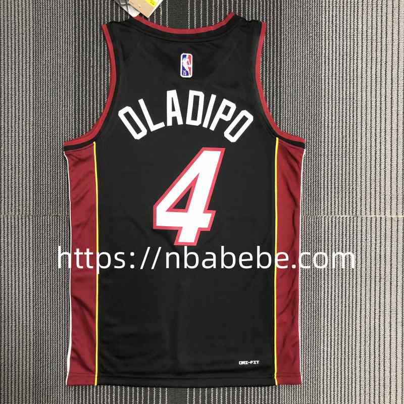 Maillot de Basket NBA Heat 75e anniversaire Oladipo 4 noir col v 2