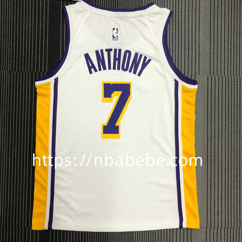 Maillot de Basket NBA Lakers 2022 Anthony 7 blanc col v 2