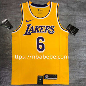 Maillot de Basket NBA Lakers 2022 James 6 jaune