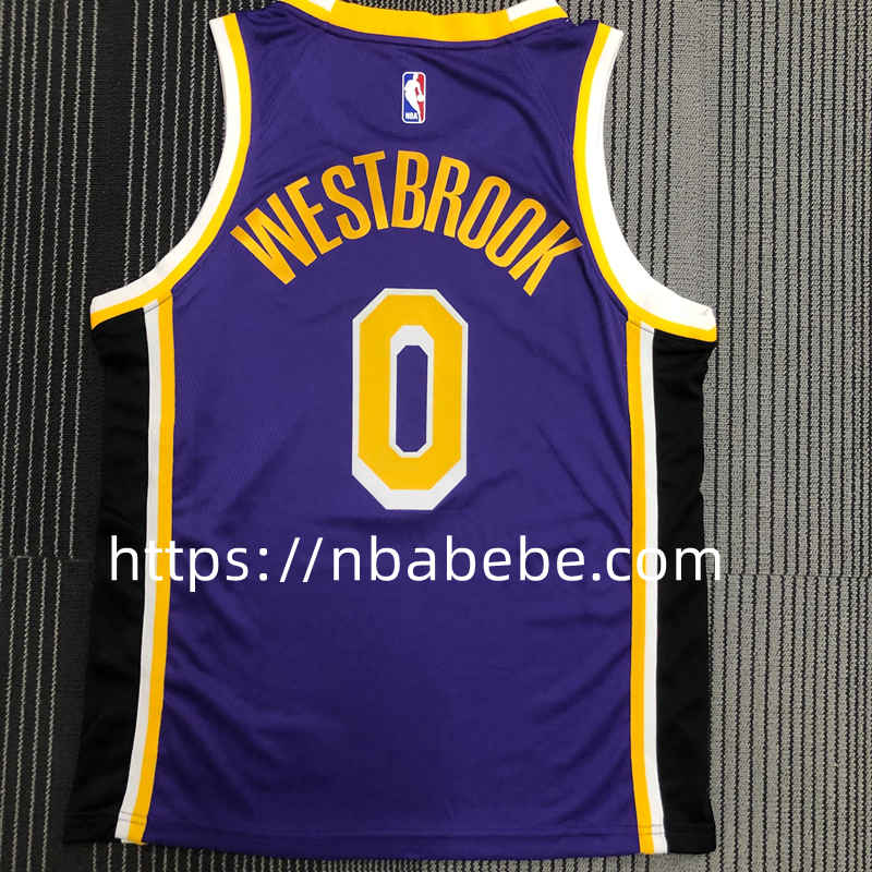 Maillot de Basket NBA Lakers 2022 Westbrook 0 bleu 2