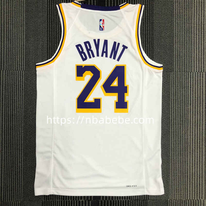 Maillot de Basket NBA Lakers 75e anniversaire Bryant 24 blanc 2