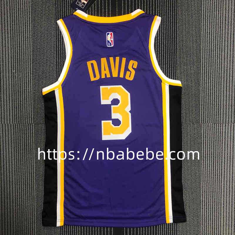 Maillot de Basket NBA Lakers 75e anniversaire Davis 3 bleu2