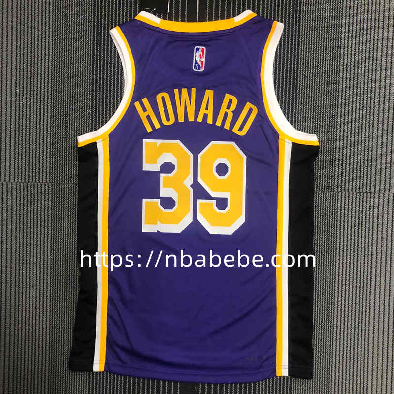 Maillot de Basket NBA Lakers 75e anniversaire Howard 39 bleu2