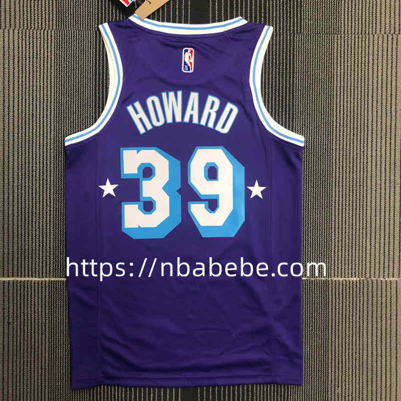 Maillot de Basket NBA Lakers 75e anniversaire Howard 39 city éditions 2