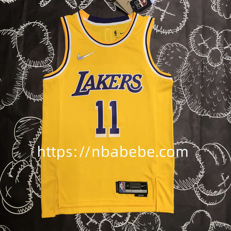 Maillot de Basket NBA Lakers 75e anniversaire Irving 11 jaune