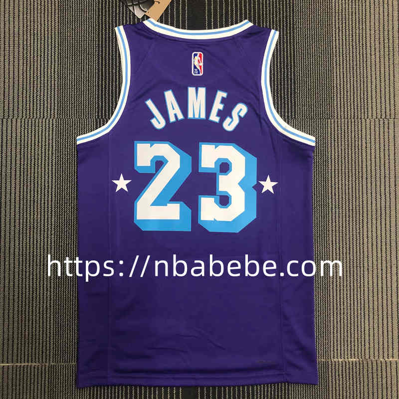 Maillot de Basket NBA Lakers 75e anniversaire James 23 city éditions 2