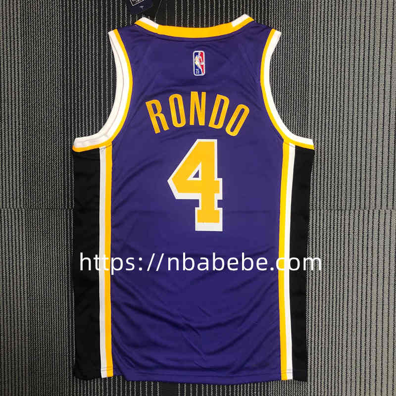 Maillot de Basket NBA Lakers 75e anniversaire Rondo 4 bleu2