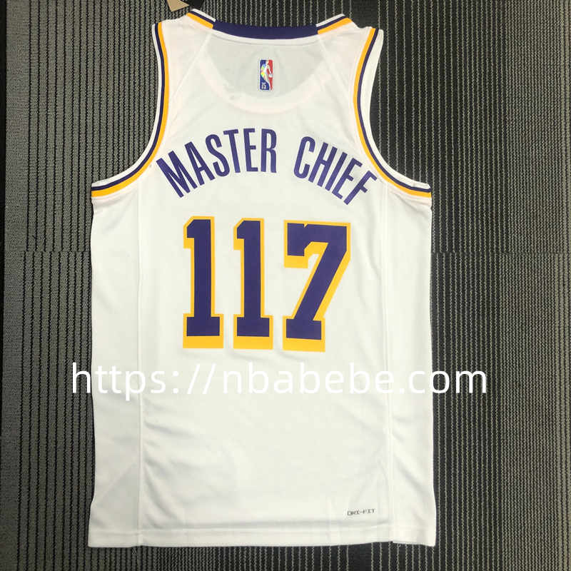 Maillot de Basket NBA Lakers 75e anniversaire X-BOX 117 blanc2