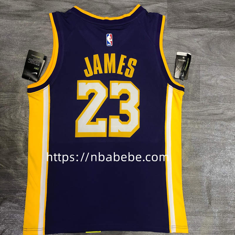 Maillot de Basket NBA Lakers James 23 bleu col v 2