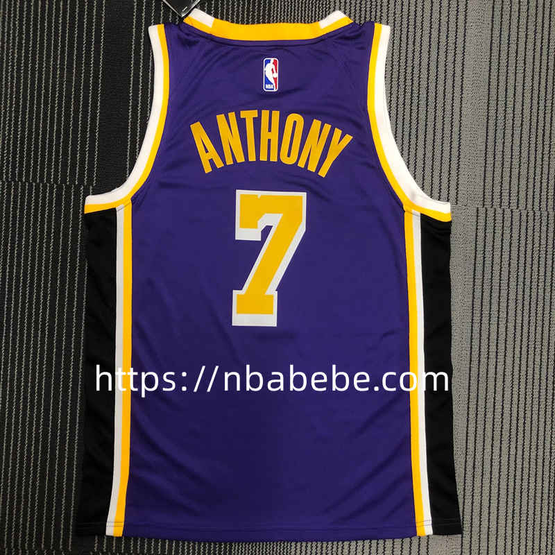 Maillot de Basket NBA Lakers Jordan 2022 Anthony 7 bleu 2