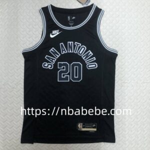 Maillot de Basket NBA Spurs 2023 Ginobili 20 noir