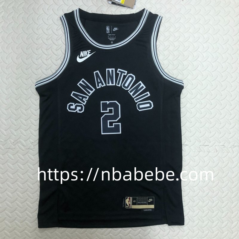 Maillot de Basket NBA Spurs 2023 Leonard 2 noir