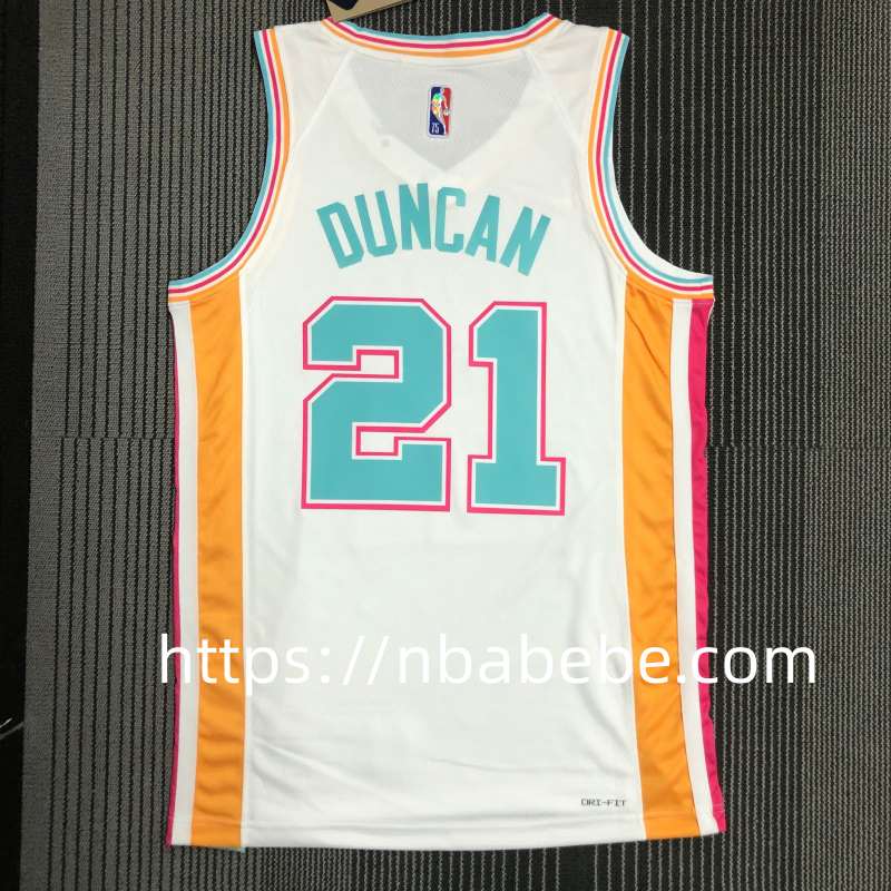 Maillot de Basket NBA Spurs 75e anniversaire Duncan 21 city éditions 2