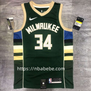 Maillot de Basket NBA Bucks Antetokounmpo 34 col v vert