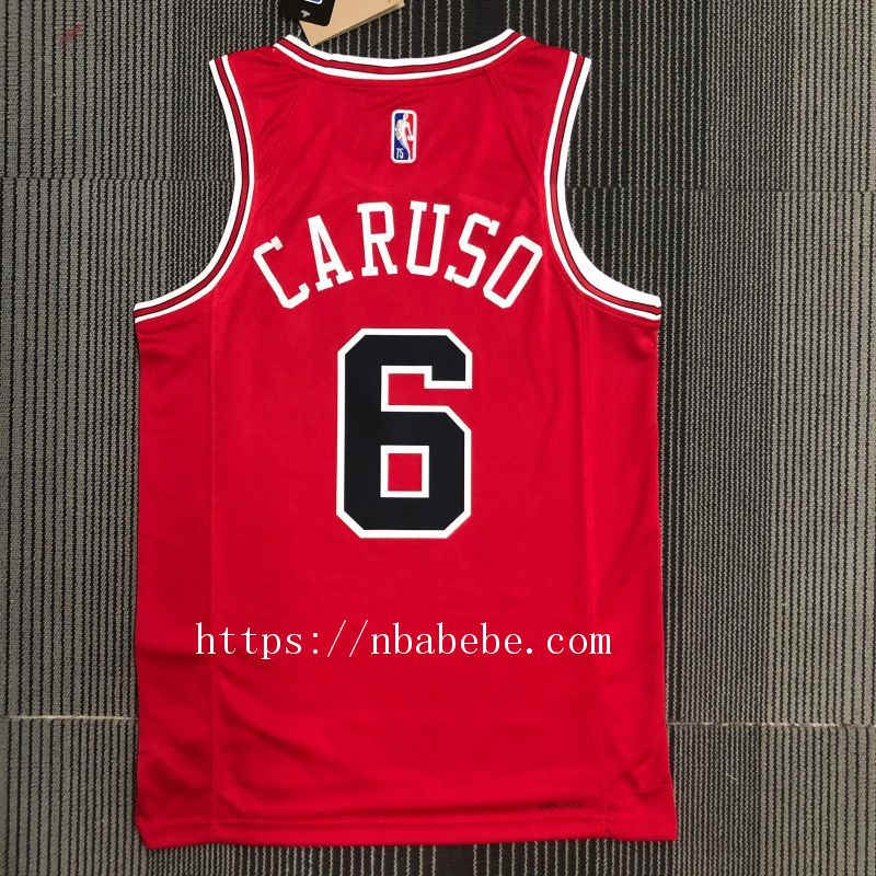 Maillot de Basket NBA Bulls 75e anniversaire Caruso 6 rouge 2
