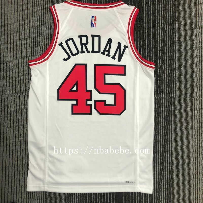 Maillot de Basket NBA Bulls 75e anniversaire Jordan 45 blanc 2