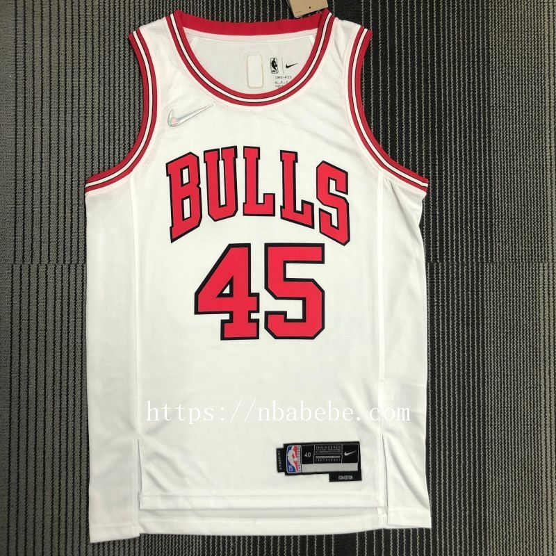 Maillot de Basket NBA Bulls 75e anniversaire Jordan 45 blanc