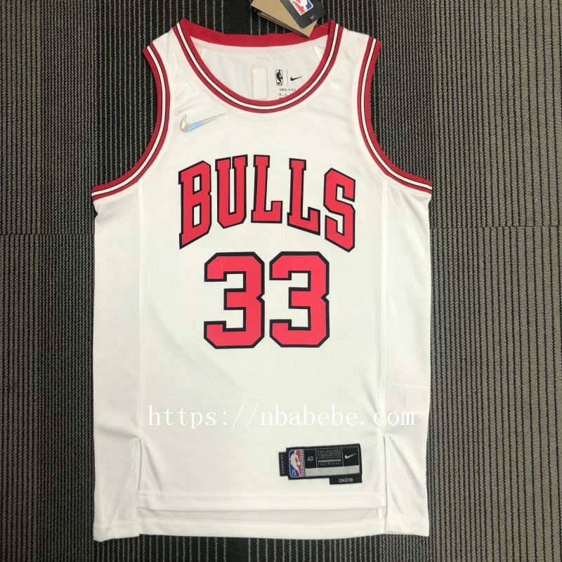 Maillot de Basket NBA Bulls 75e anniversaire Pippen 33 blanc
