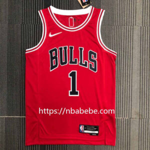 Maillot de Basket NBA Bulls 75e anniversaire Rose 1 rouge
