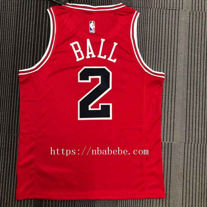 Maillot de Basket NBA Bulls Ball 2 rouge 2