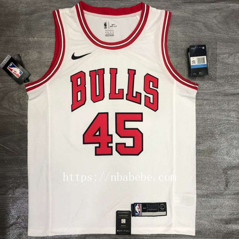 Maillot de Basket NBA Bulls Jordan 45 blanc