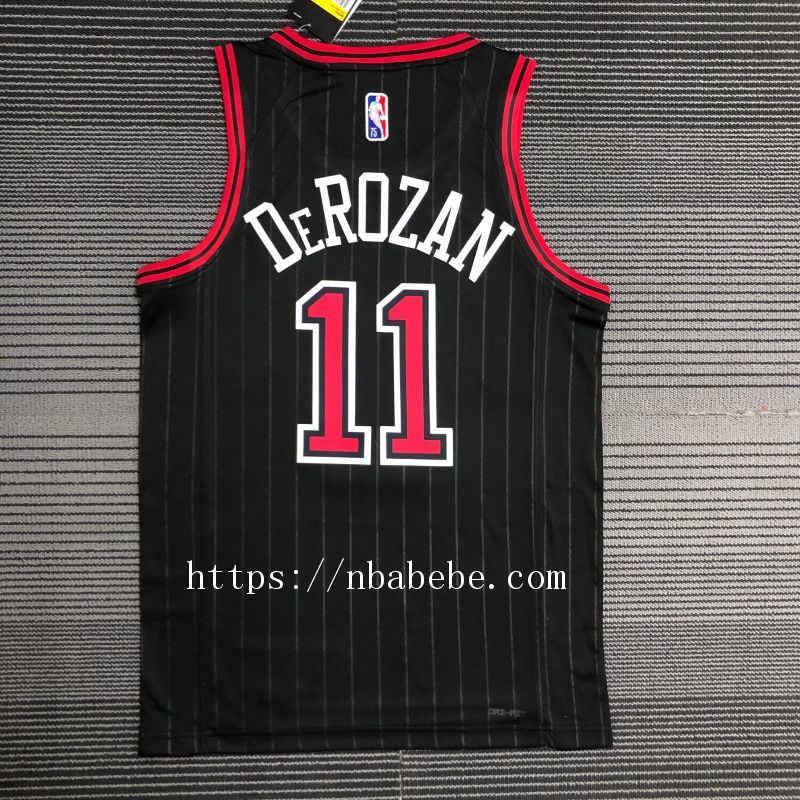 Maillot de Basket NBA Bulls Jordan 75e anniversaire DeRozan 11 noir 2