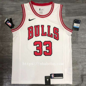 Maillot de Basket NBA Bulls Pippen 33 blanc
