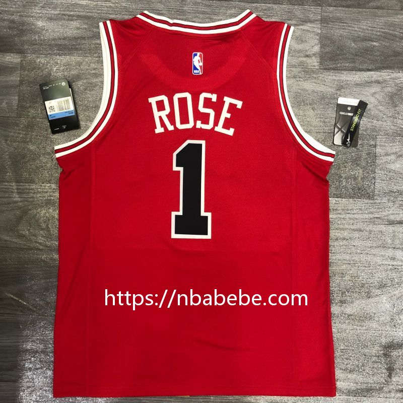 Maillot de Basket NBA Bulls Rose 1 rouge 2