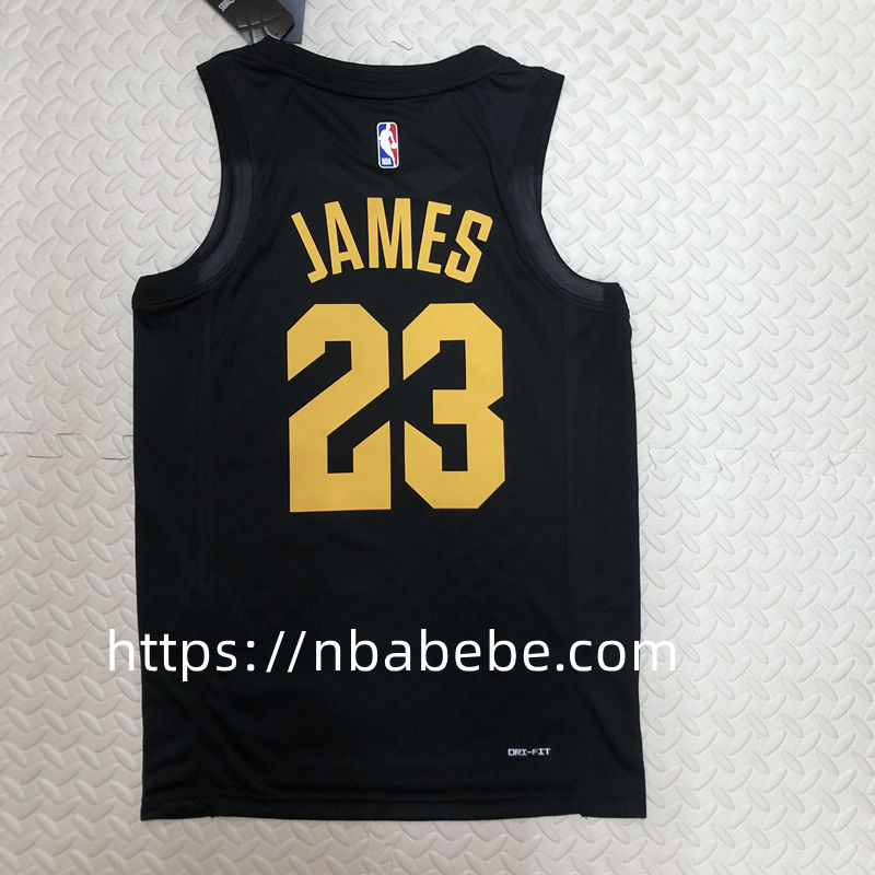 Maillot de Basket NBA Cavaliers Jordan 2023 James 23 noir 2