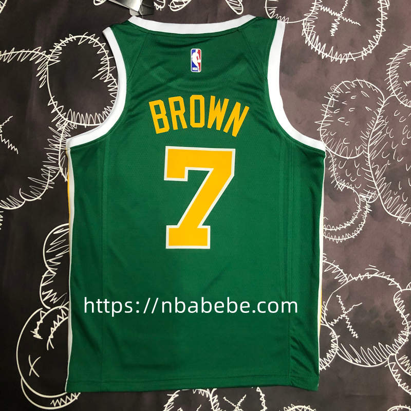 Maillot de Basket NBA Celtics 2022 Brown 7 or vert 2