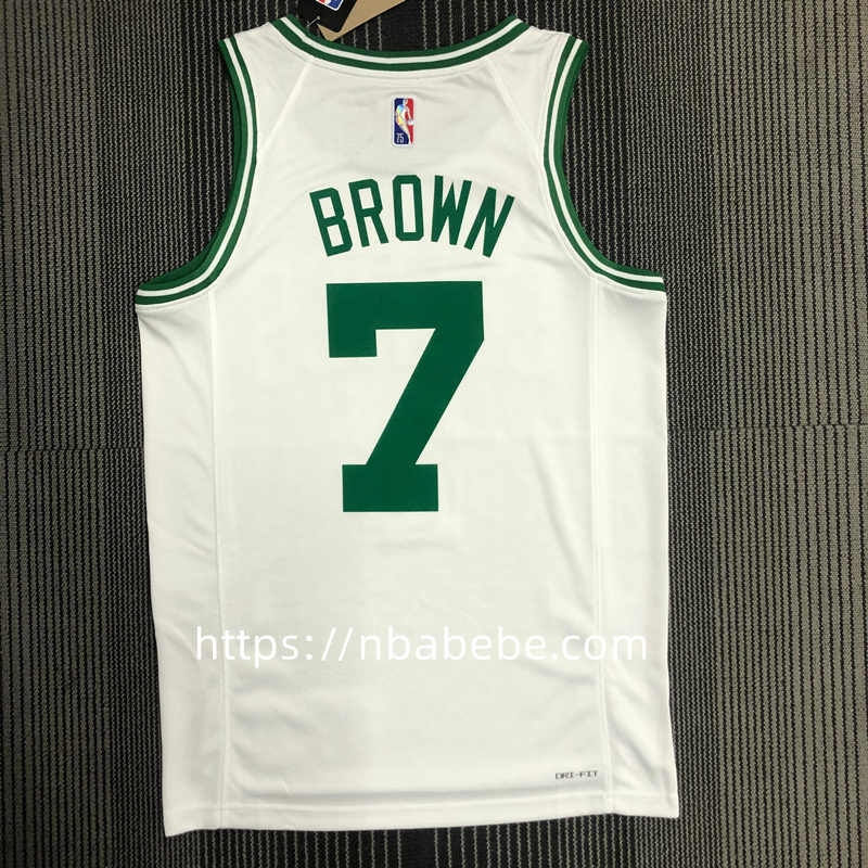Maillot de Basket NBA Celtics 75e anniversaire Brown 7 blanc 2