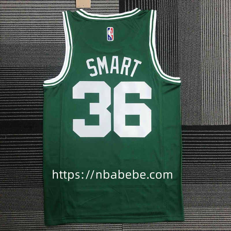 Maillot de Basket NBA Celtics 75e anniversaire Smart 36 vert 2