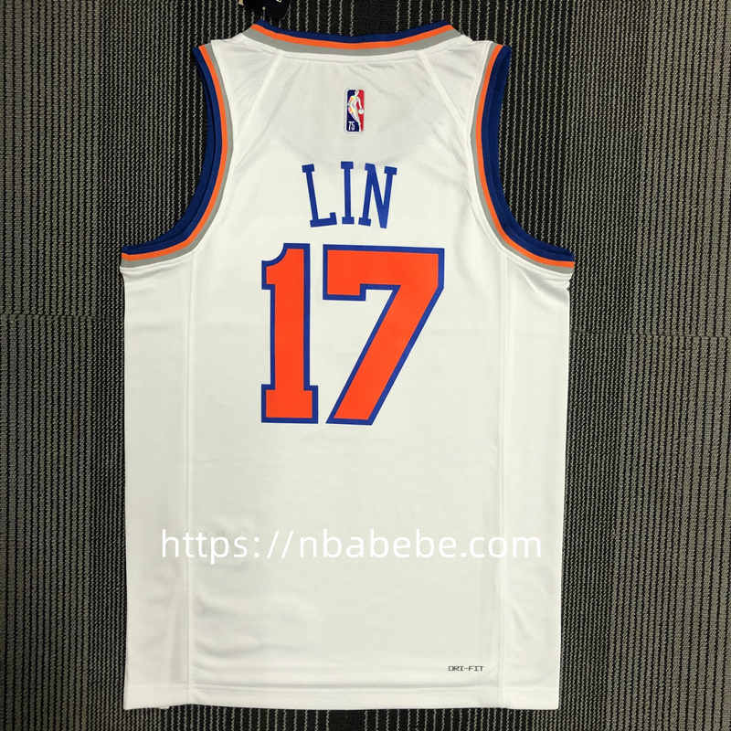 Maillot de Basket NBA Knicks 75e anniversaire Lin 17 blanc