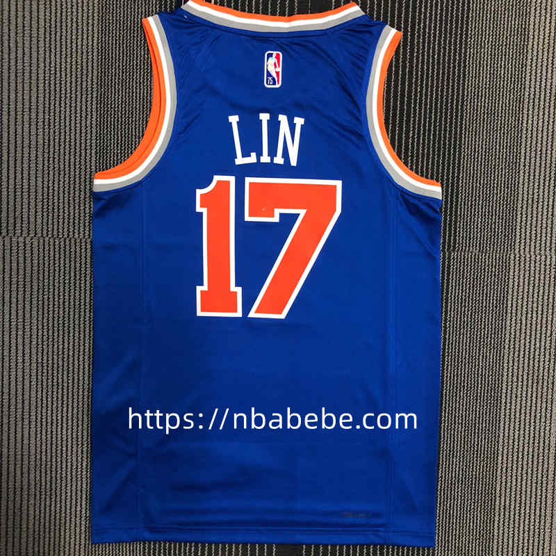 Maillot de Basket NBA Knicks 75e anniversaire Lin 17 bleu 2
