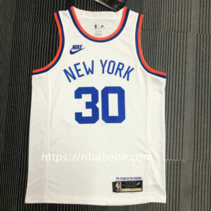 Maillot de Basket NBA Knicks 75e anniversaire Randle 30 blanc vintage