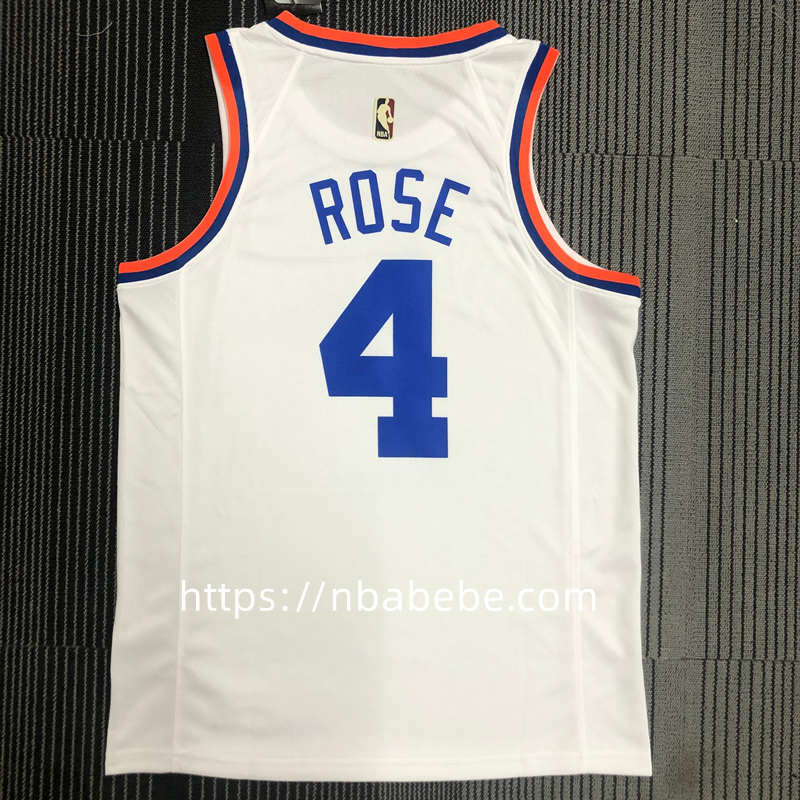 Maillot de Basket NBA Knicks 75e anniversaire Rose 4 blanc vintage 2