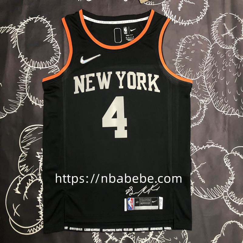 Maillot de Basket NBA Knicks 75e anniversaire Rose 4 noir