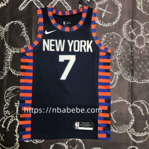 Maillot de Basket NBA Knicks Anthony 7 noir avec rayure