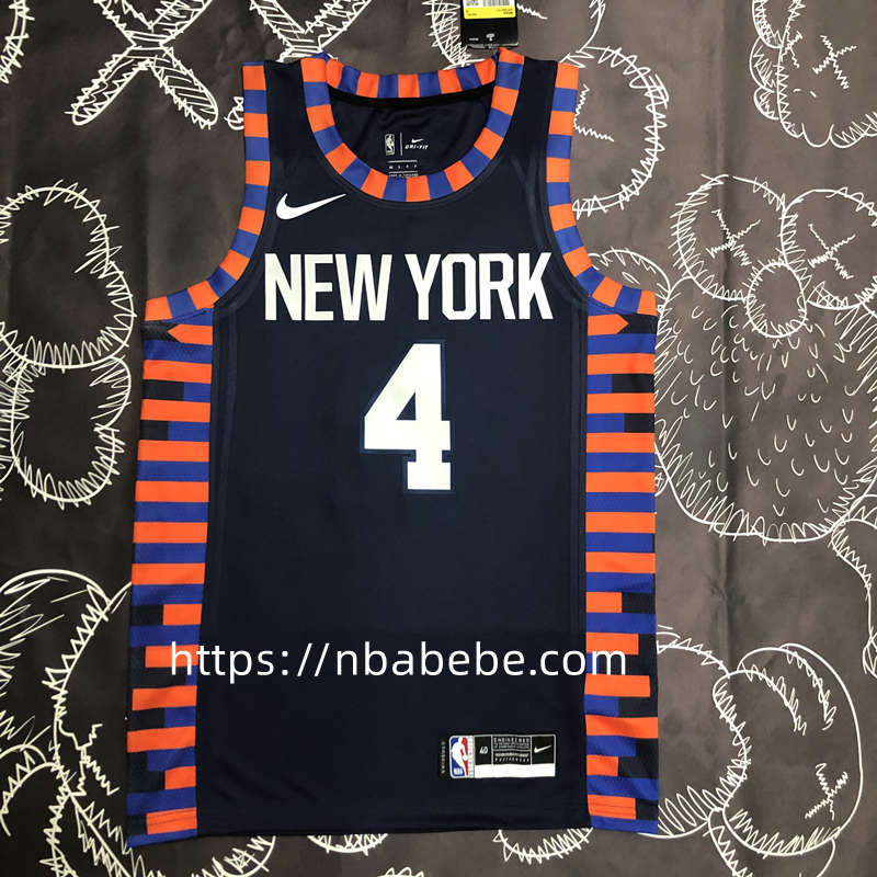 Maillot de Basket NBA Knicks Rose 4 noir avec rayure