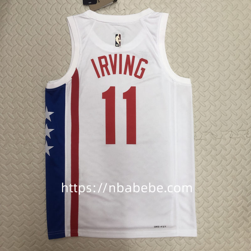Maillot de Basket NBA Nets 2023 Irving 11 blanc vintage 2