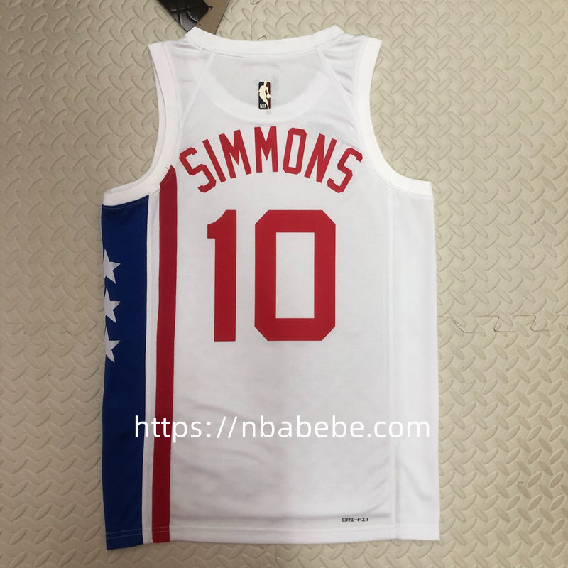 Maillot de Basket NBA Nets 2023 Simmons 10 vintage blanc 2