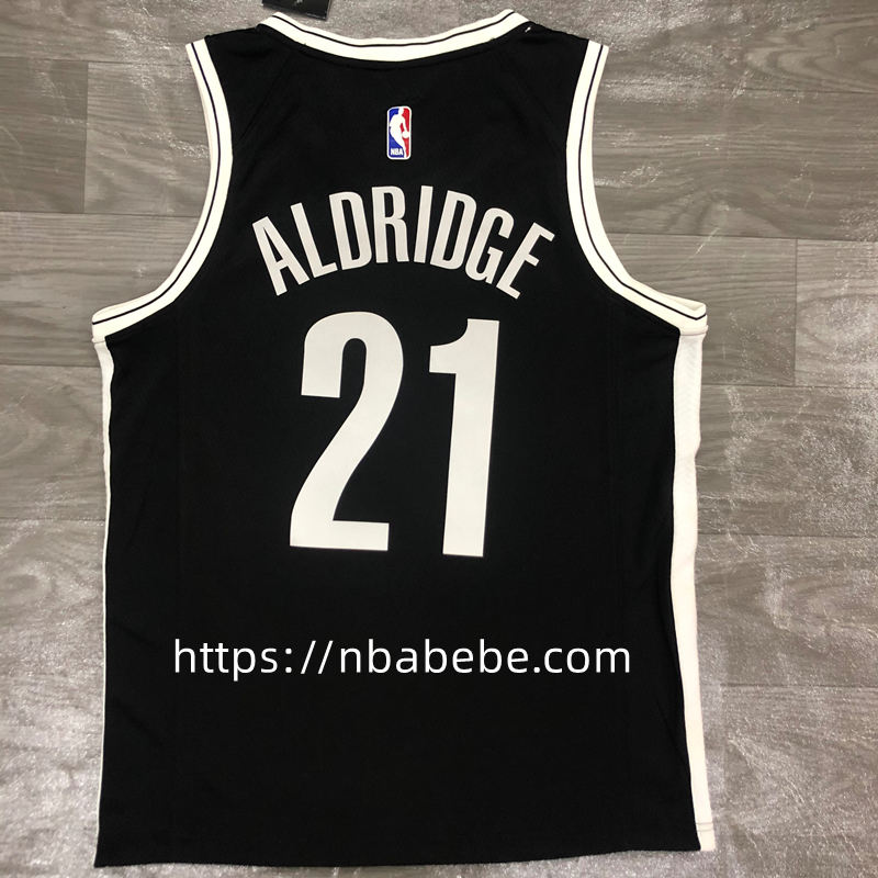 Maillot de Basket NBA Nets Aldridge 21 noir col v 2