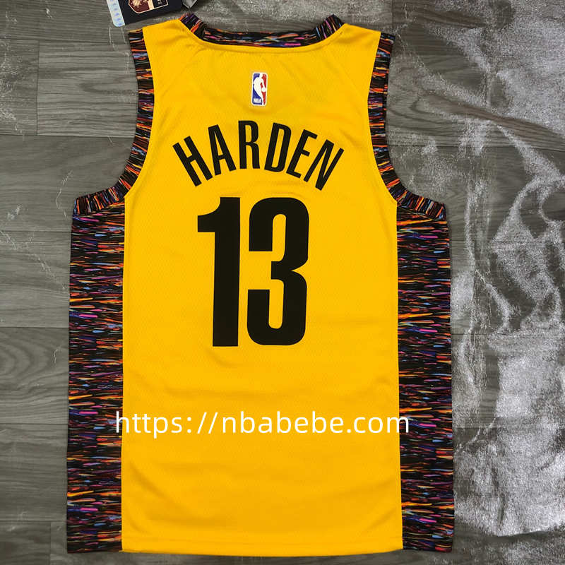 Maillot de Basket NBA Nets Harden 13 commémorative édition jaune 2