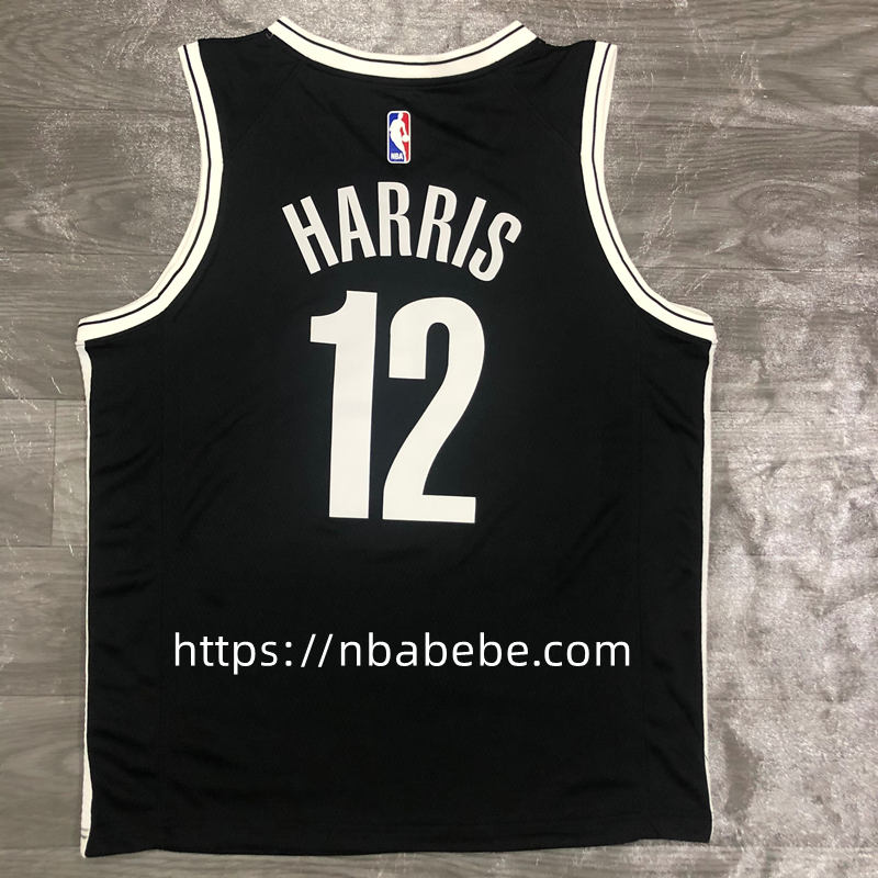 Maillot de Basket NBA Nets Harris 12 noir col v 2
