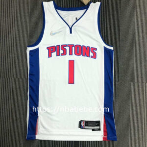 Maillot de Basket NBA Pistons 75e anniversaire Iverson 1 blanc