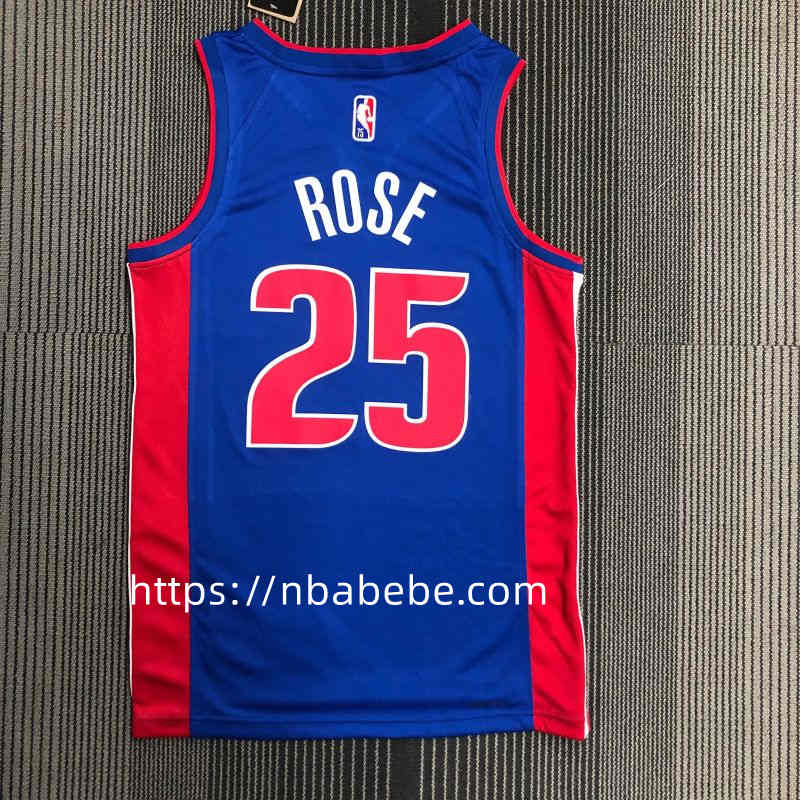 Maillot de Basket NBA Pistons 75e anniversaire Rose 25 bleu 2